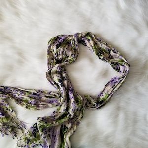 Lightweight Floral Lilac & Green Scarf